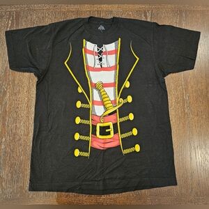 Black Pirate Cotton T-Shirt Size L